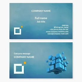 Business card template Cube, square