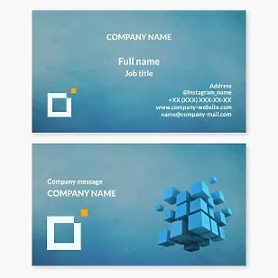 Business card template Cube, square