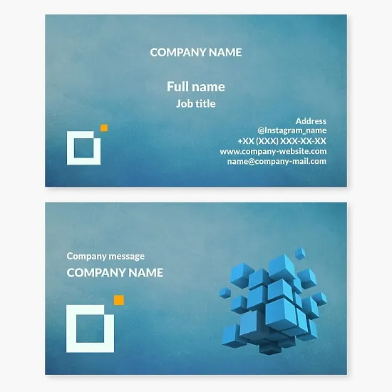 Business card template Cube, square