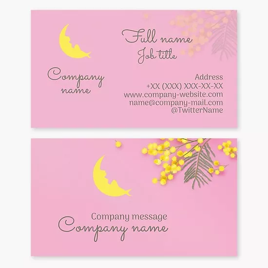 Business card template Fairy tale, Fairy on the Moon, child development, women's club