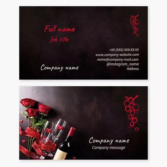 Wine, Restaurant, Tasting Room Business Card Template