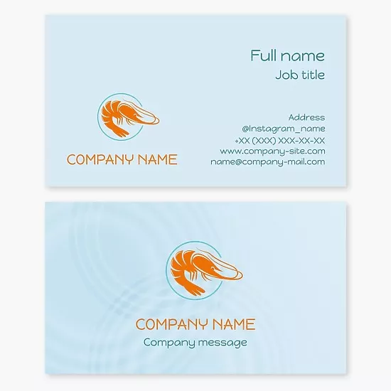 Shrimp business card template