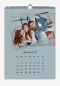 Calendar template Happy mom, dad and daughter