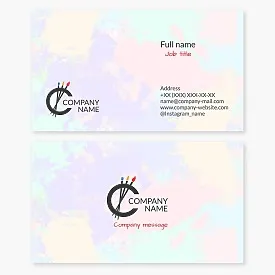 Business card template. Art school. Artist. Letter C.