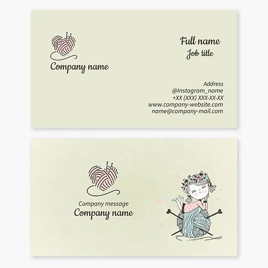 Sewing Knitting Business Card Template