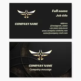 Business card template Golden bird