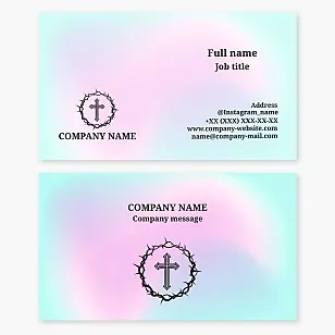 Cross and Crown of Thorns | Church | Christian Business Card Template