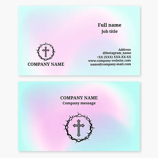 Cross and Crown of Thorns | Church | Christian Business Card Template