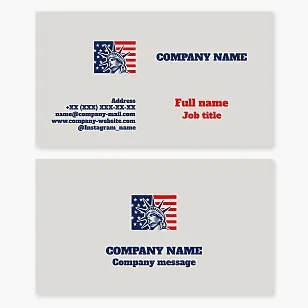 Business card template. A patriotic symbol of freedom, hope, and democracy.