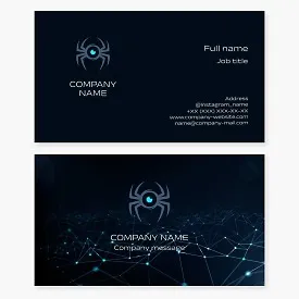 Networking Spider Business Card Template. Video Surveillance. Network of Video Cameras.
