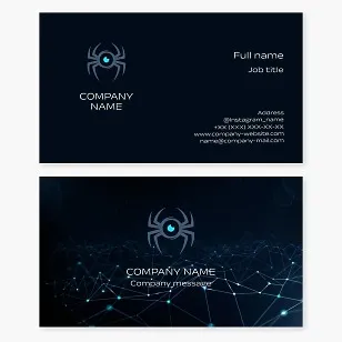 Networking Spider Business Card Template. Video Surveillance. Network of Video Cameras.