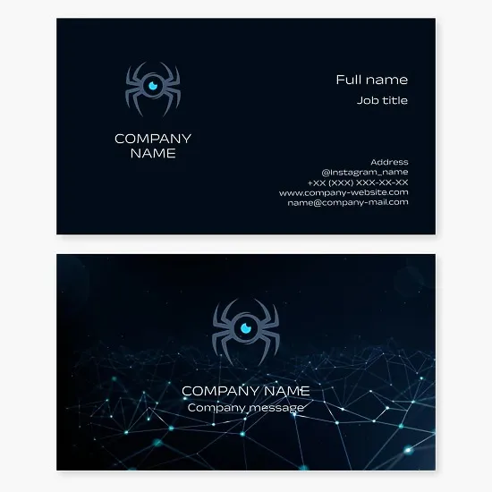 Networking Spider Business Card Template. Video Surveillance. Network of Video Cameras.