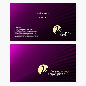 Swan Logo | Purple Business Card Template
