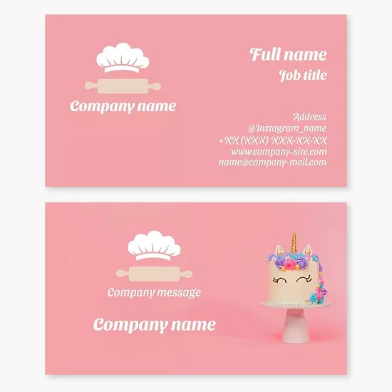 Business card template Confectionery