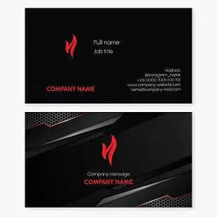 Abstract business card template. Bird, fire, Phoenix, sports team.