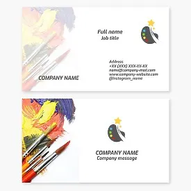 Business card template. Artist. Children's art school. Drawing teacher.