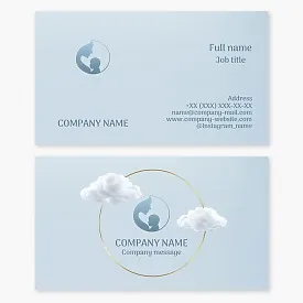 Business card template. Maternity hospital. Motherhood courses. Psychological support for young mothers.