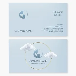 Business card template. Maternity hospital. Motherhood courses. Psychological support for young mothers.