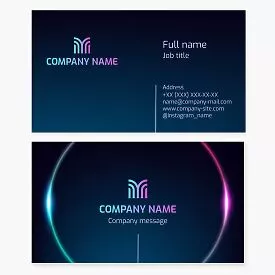 Business card template. Abstract. Marketing firm. Letter M.