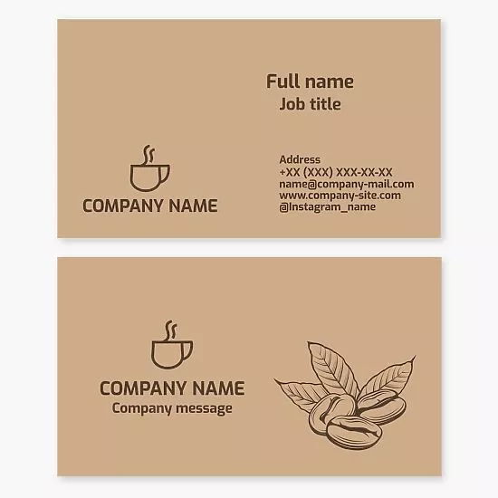 Coffee Shop Business Card Template