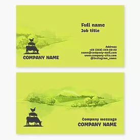 Agriculture Farm Animal Business Card Template