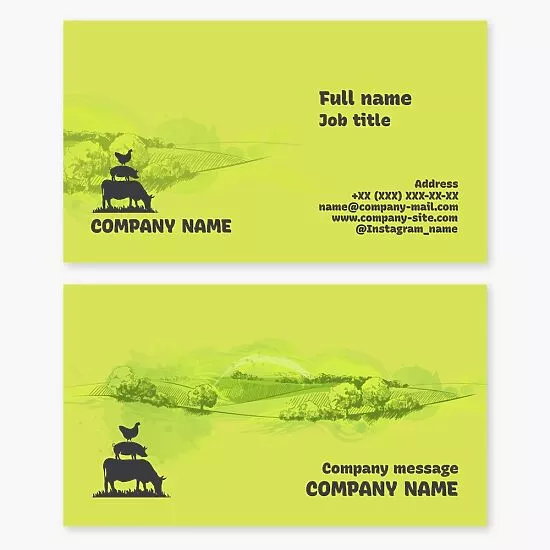 Agriculture Farm Animal Business Card Template