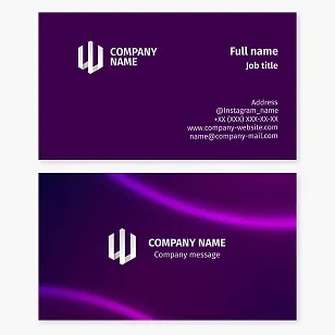 Professional business card template. Trident. Symbol of power, strength, associated with the gods of water and thunder. Letter W.