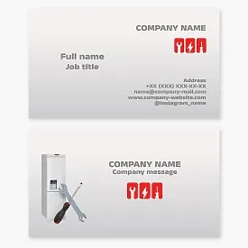 Business card template. Repair of bit equipment.