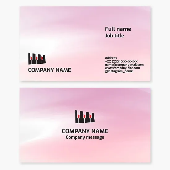 Шаблон візитної картки. Клавіші піаніно та келихи з вином. Бар із живою музикою.