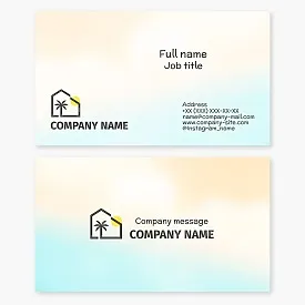 Business card template. Beach hut rentals.