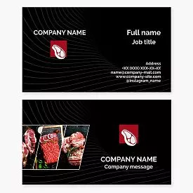 Butcher Shop Meat Business Card Template