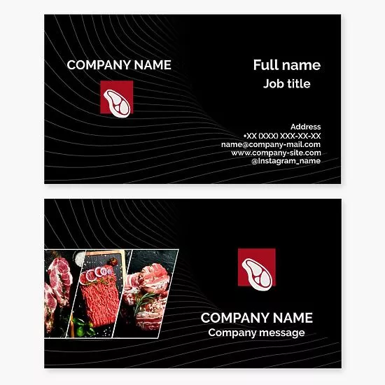 Butcher Shop Meat Business Card Template