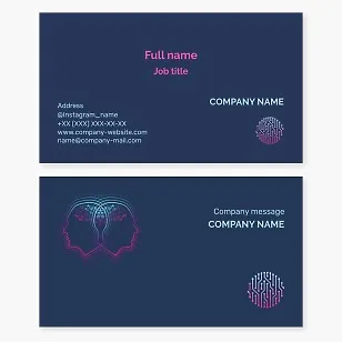 Business card template for networking, digital technology development