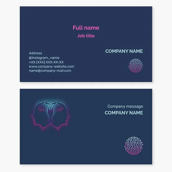 Business card template for networking, digital technology development