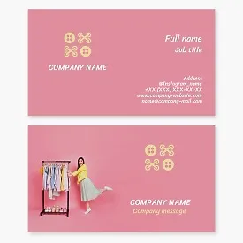 Business card template for clothing repair and tailoring.