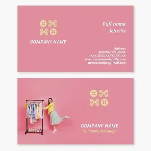 Business card template for clothing repair and tailoring.