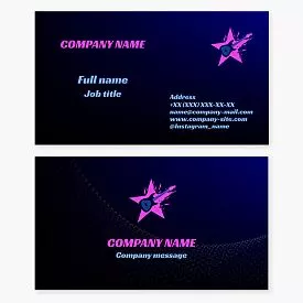 Electric Guitar Star Logo Business Card Template