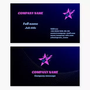 Electric Guitar Star Logo Business Card Template