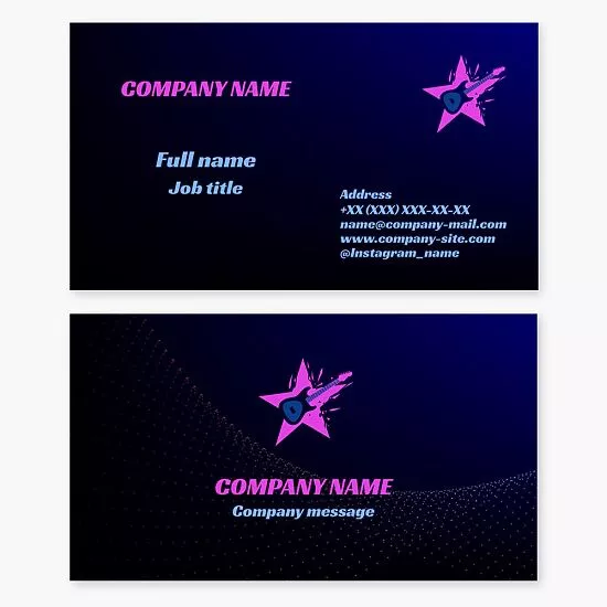 Electric Guitar Star Logo Business Card Template