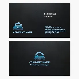 Auto mechanic business card template. Auto repair shop. Auto parts store.