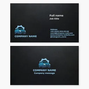 Auto mechanic business card template. Auto repair shop. Auto parts store.