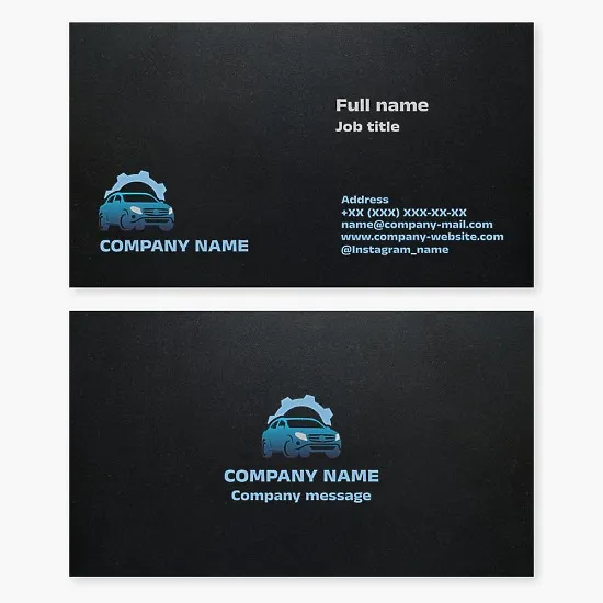 Auto mechanic business card template. Auto repair shop. Auto parts store.