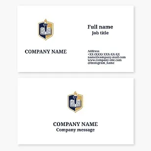 Business card template. Education. School, college, university.