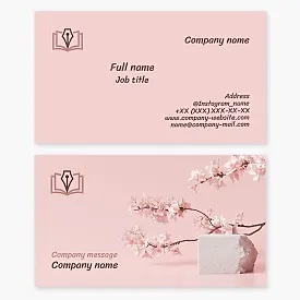 Elegant pink business card template. Writer, novelist, screenwriter, publisher.