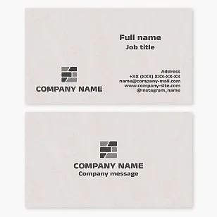 Business card template. Brickwork. Ceramic tiles.