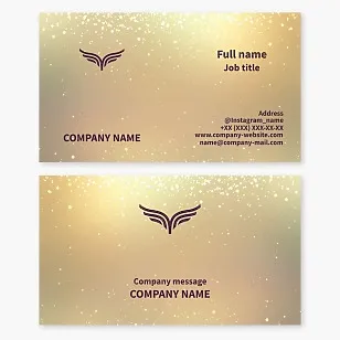 Business card template "Wings". Poetry, Women's Club.