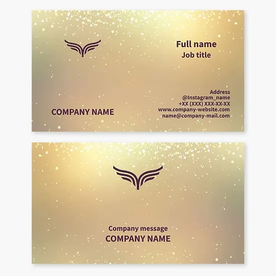 Business card template "Wings". Poetry, Women's Club.