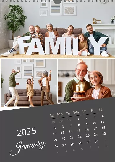 Calendar template with family photos