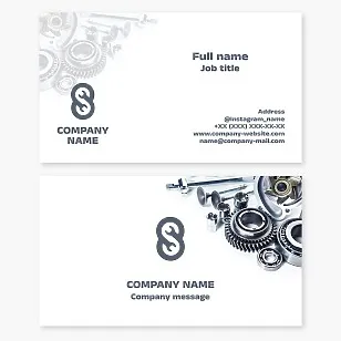 Auto repair shop. Auto parts. Letter C. Business card template.