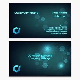 Teal Business Card Template with Hexagon Design 